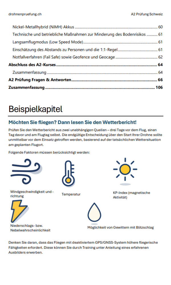 Drohnenprüfung A2 Schweiz – Offizielle Prüfungsfragen, klare Erklärungen, detaillierten Antworten & Lernunterlagen (BAZL) - Image 4