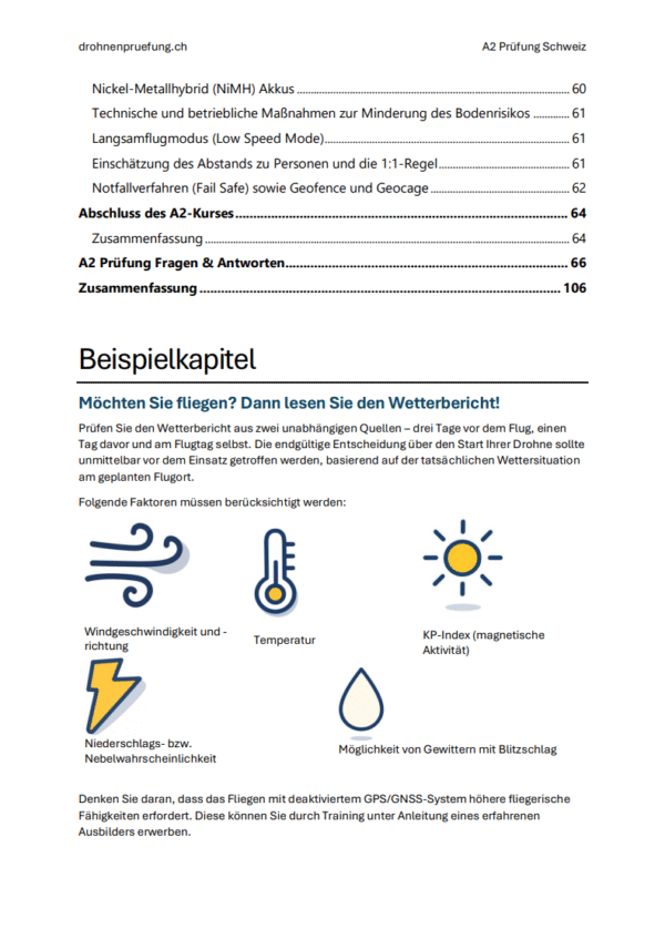 Drohnenprüfung A2 Schweiz – Offizielle Prüfungsfragen, klare Erklärungen, detaillierten Antworten & Lernunterlagen (BAZL) - Image 4